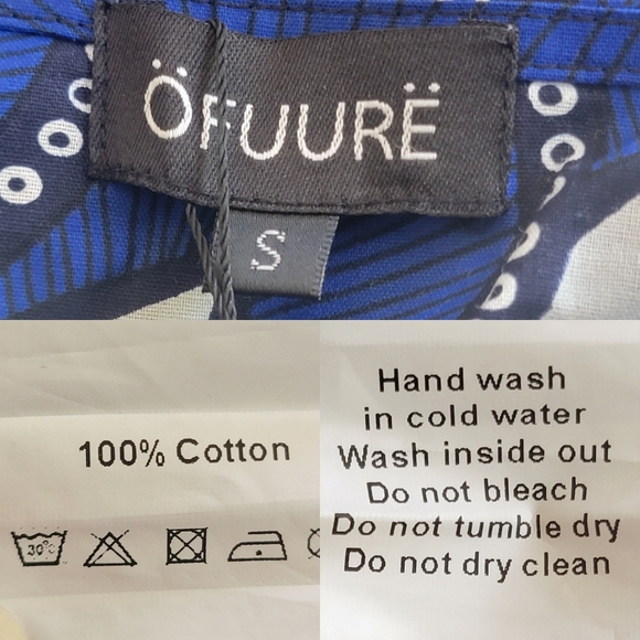 OFUURE Wax Cotton African Peacock Feather Print Wrap Dress S. - Picture 8 of 8